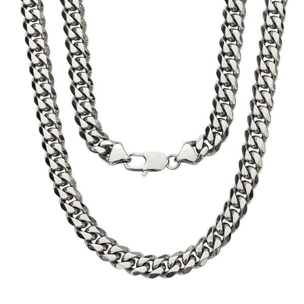 6/8/10/12mm Falt Stainless Steel Curb Cabe Chain Necklace for Men Hip Hop Chain